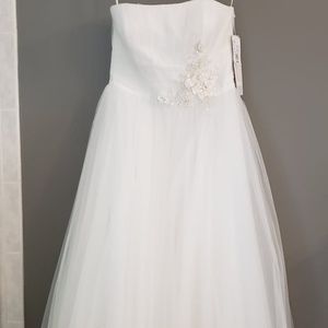 Davids Bridal Tea Length Wedding Gown